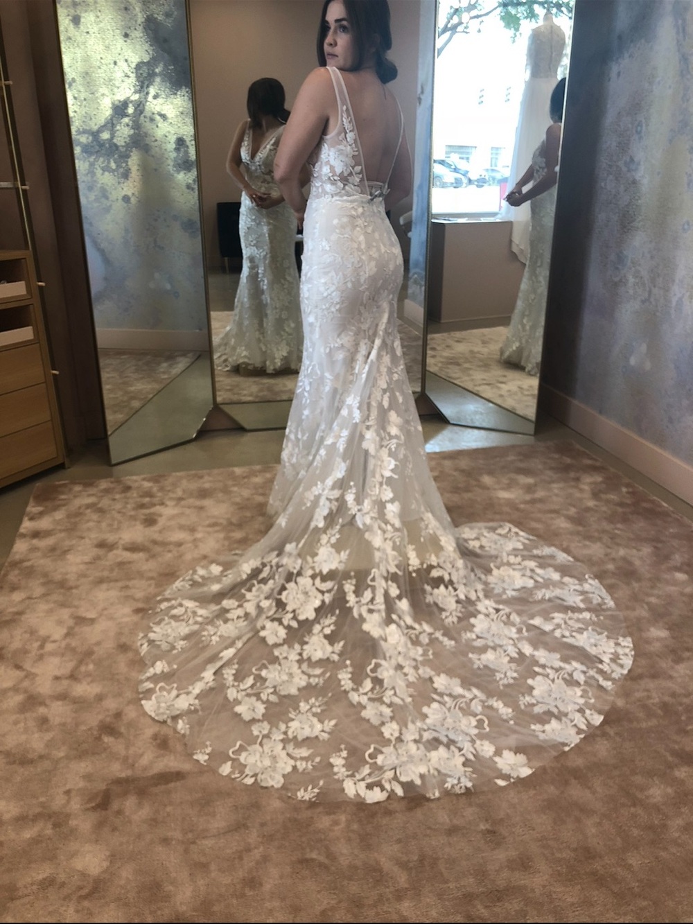 “Stevie” Wedding Dress by Made with Love Designer + matching Veil